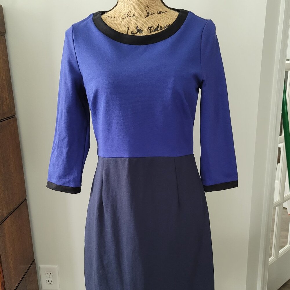 Boden Two-Tone Blue & Navy Sheath Dress